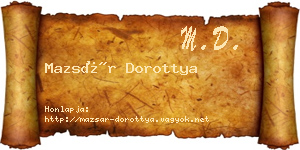 Mazsár Dorottya névjegykártya